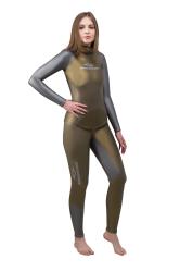Гидрокостюм Фридайвинг женский 1,5мм голый/ультраспан золотой